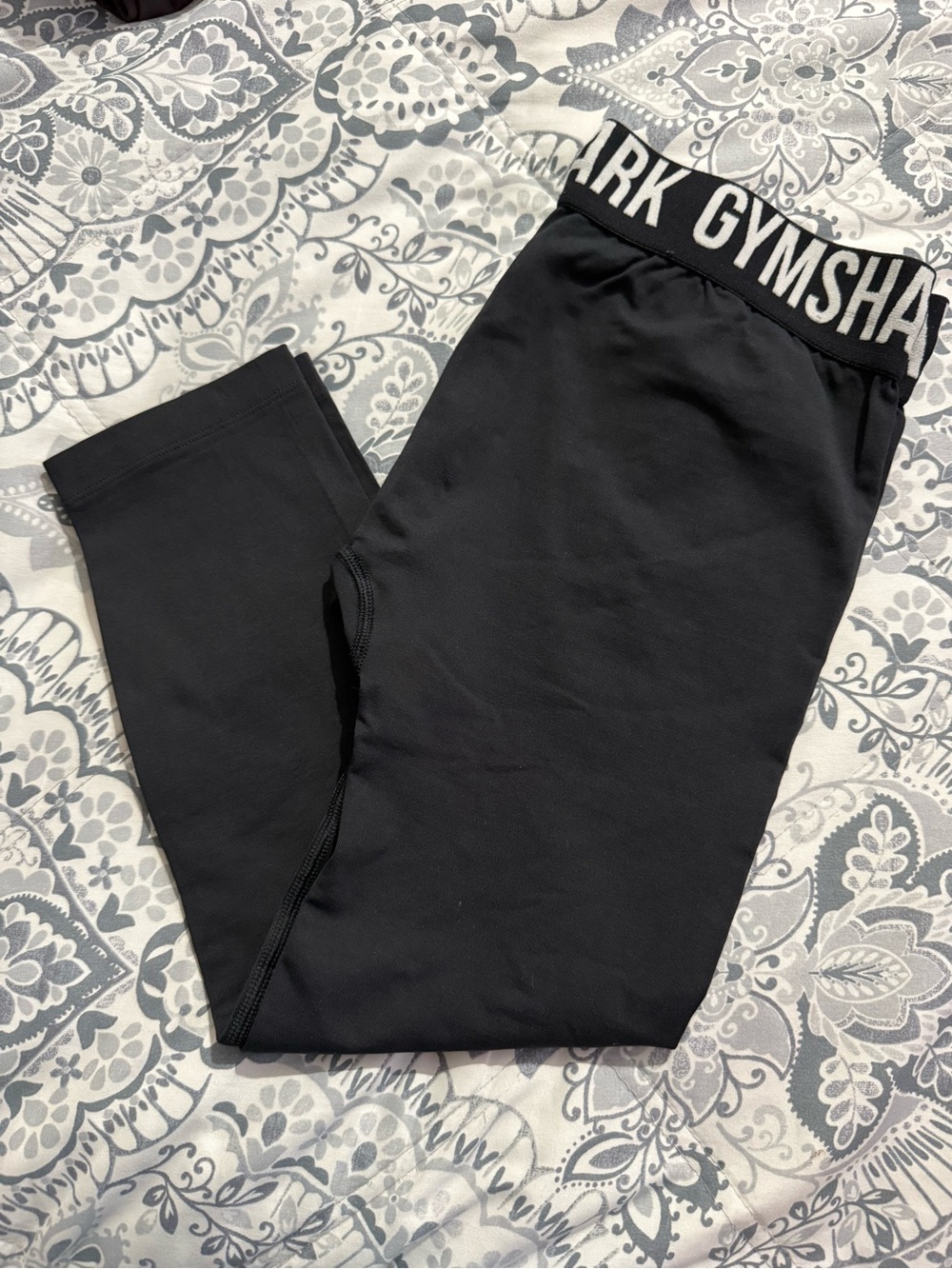 Gymshark Black High-Waist Capris with Branded Waistband